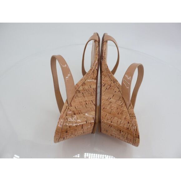 Stuart Weitzman Womens Aleena 50 Sandals Beige Leather Strappy Cork Wedge 11 B - Picture 7 of 10